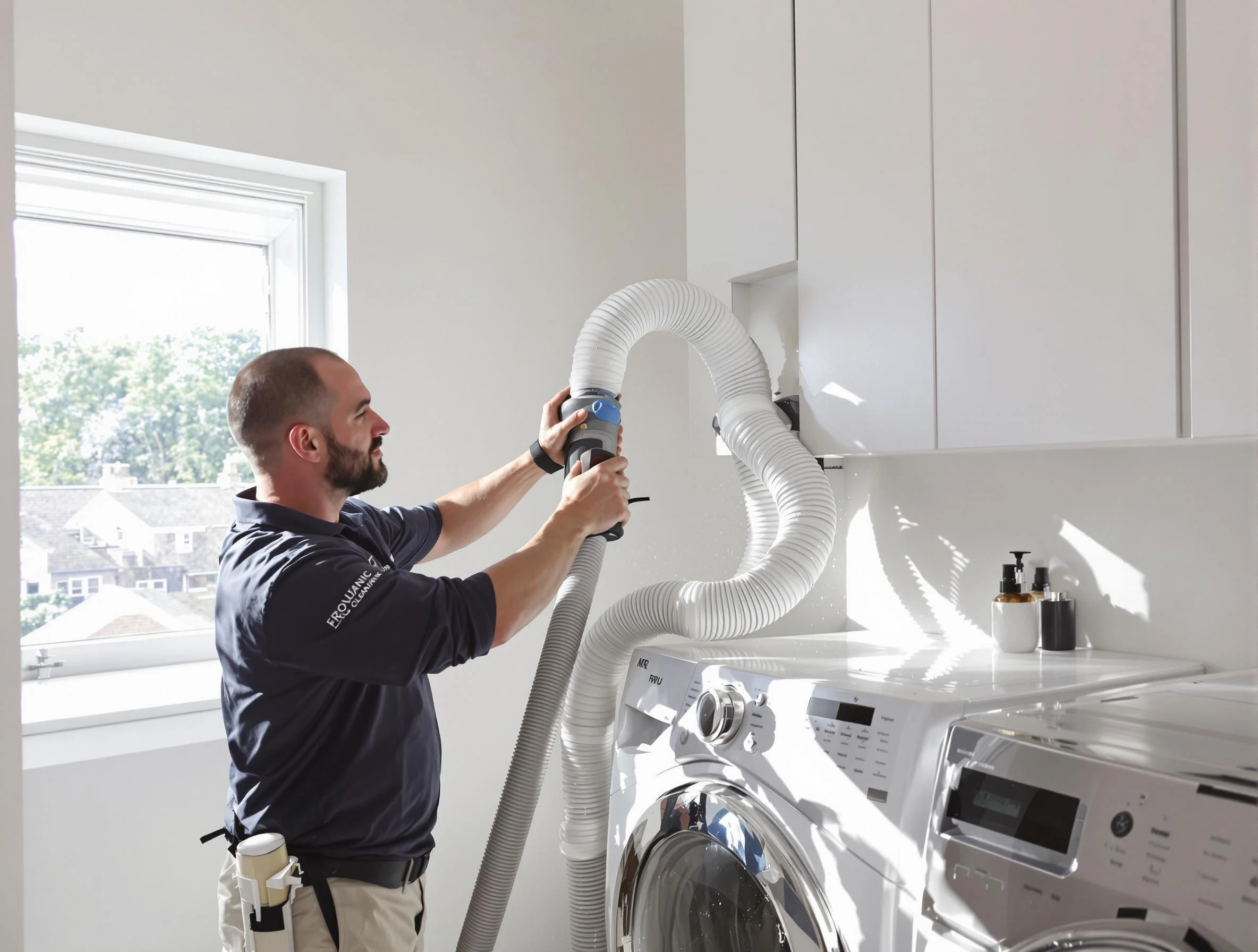 Certified Apache Junction Dryer Vent Cleaning technician performing dryer vent cleaning in Apache Junction