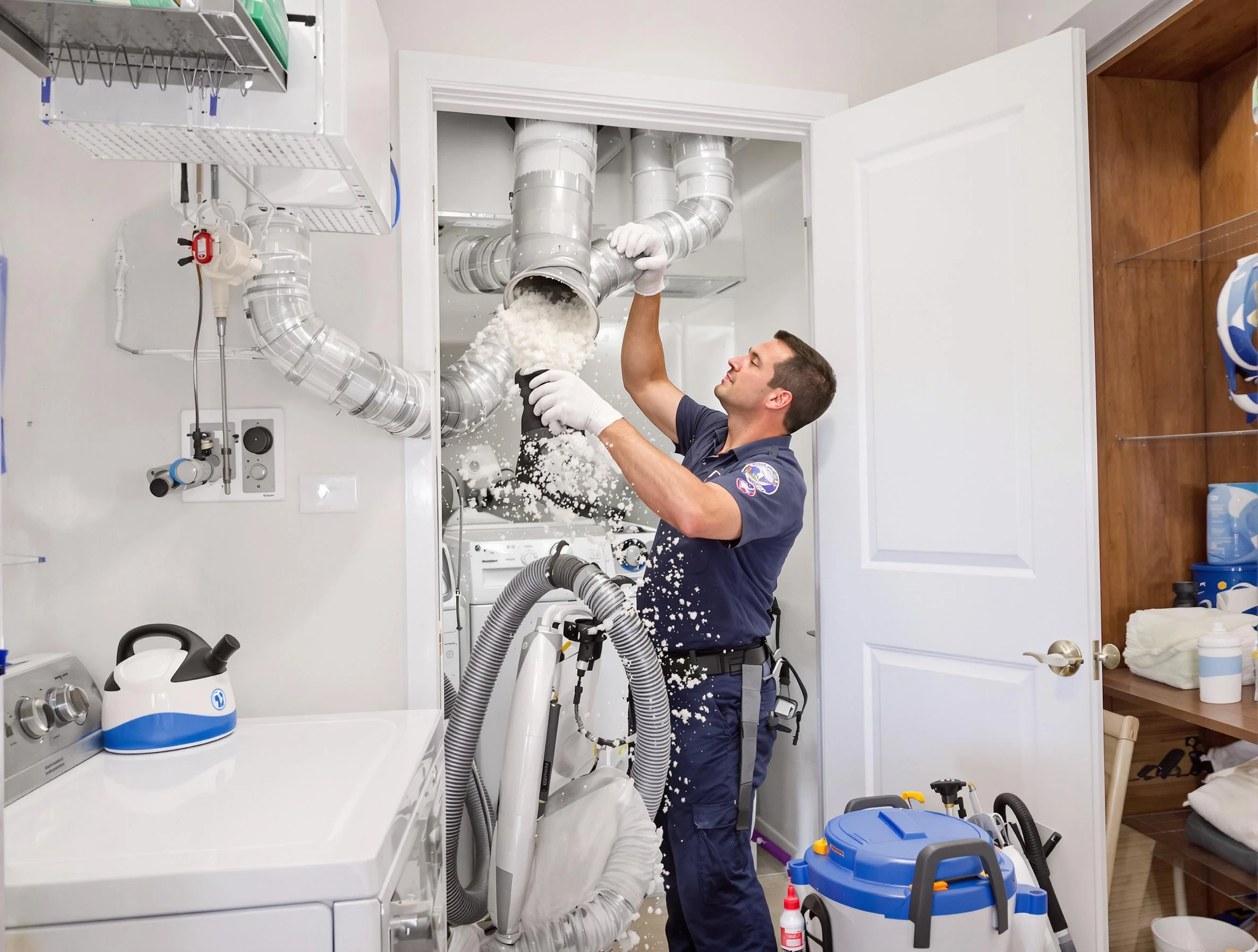Apache Junction Dryer Vent Cleaning technician delivering thorough residential dryer vent cleaning service in Apache Junction